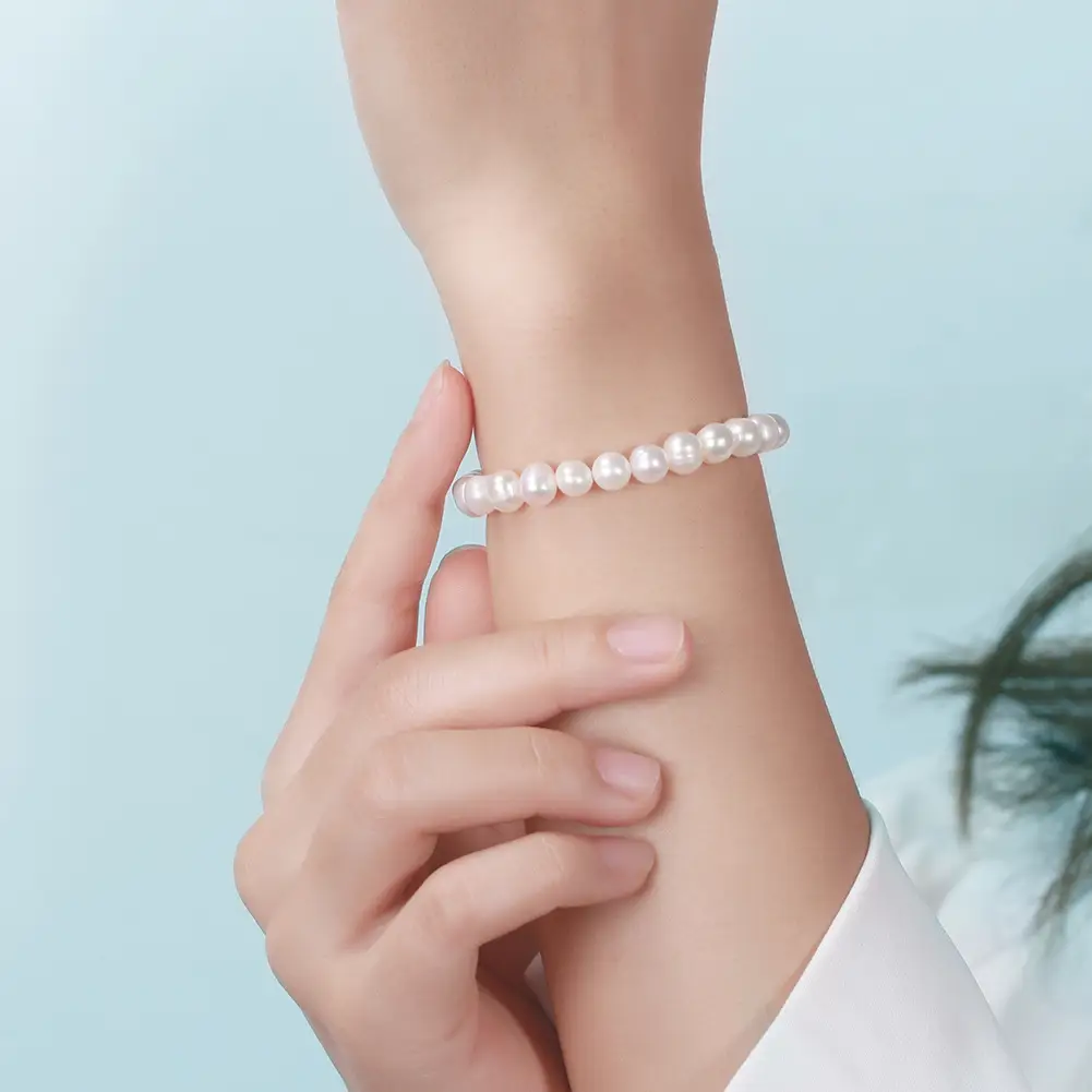 Shangda New S925 Sterling Silver Pearl Bracelet — feature 28