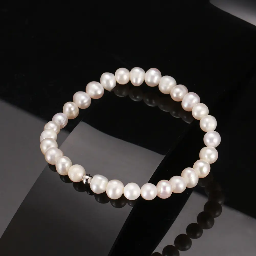 Shangda New S925 Sterling Silver Pearl Bracelet — feature 33