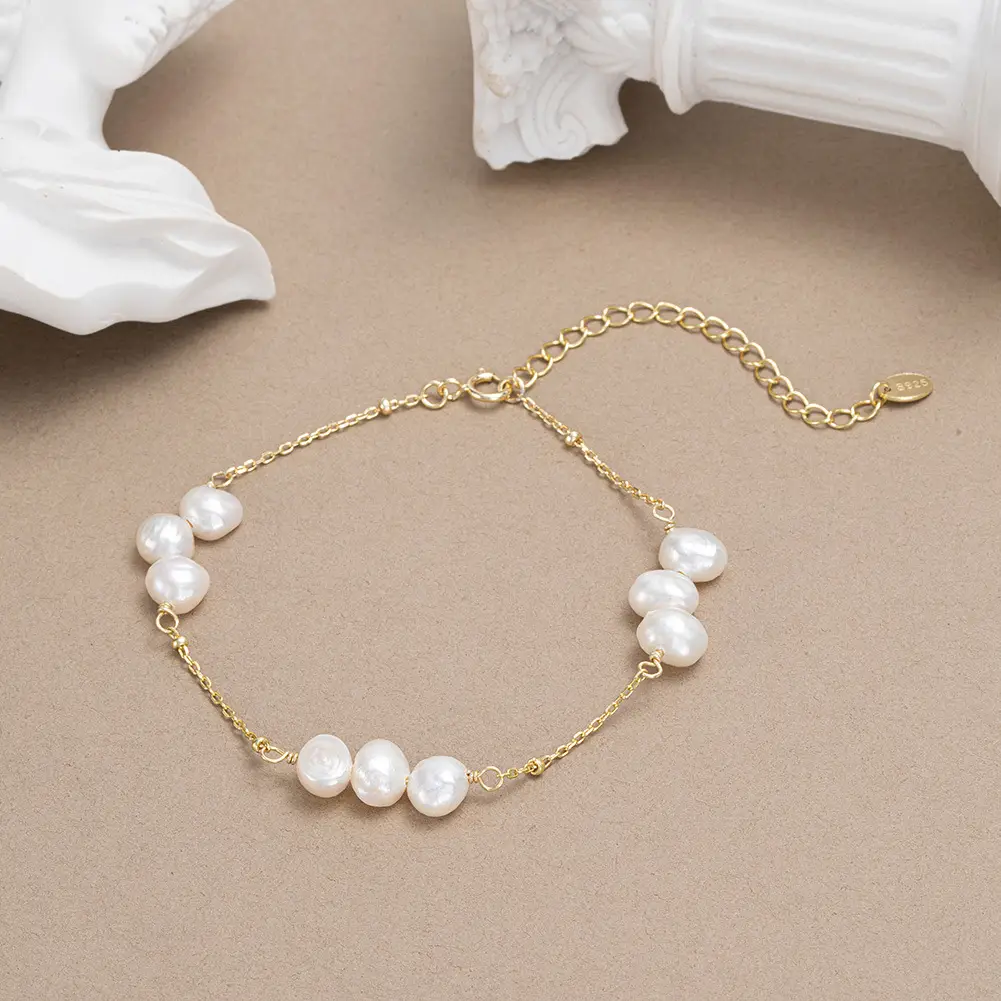Shangda New S925 Sterling Silver Pearl Bracelet — feature 35