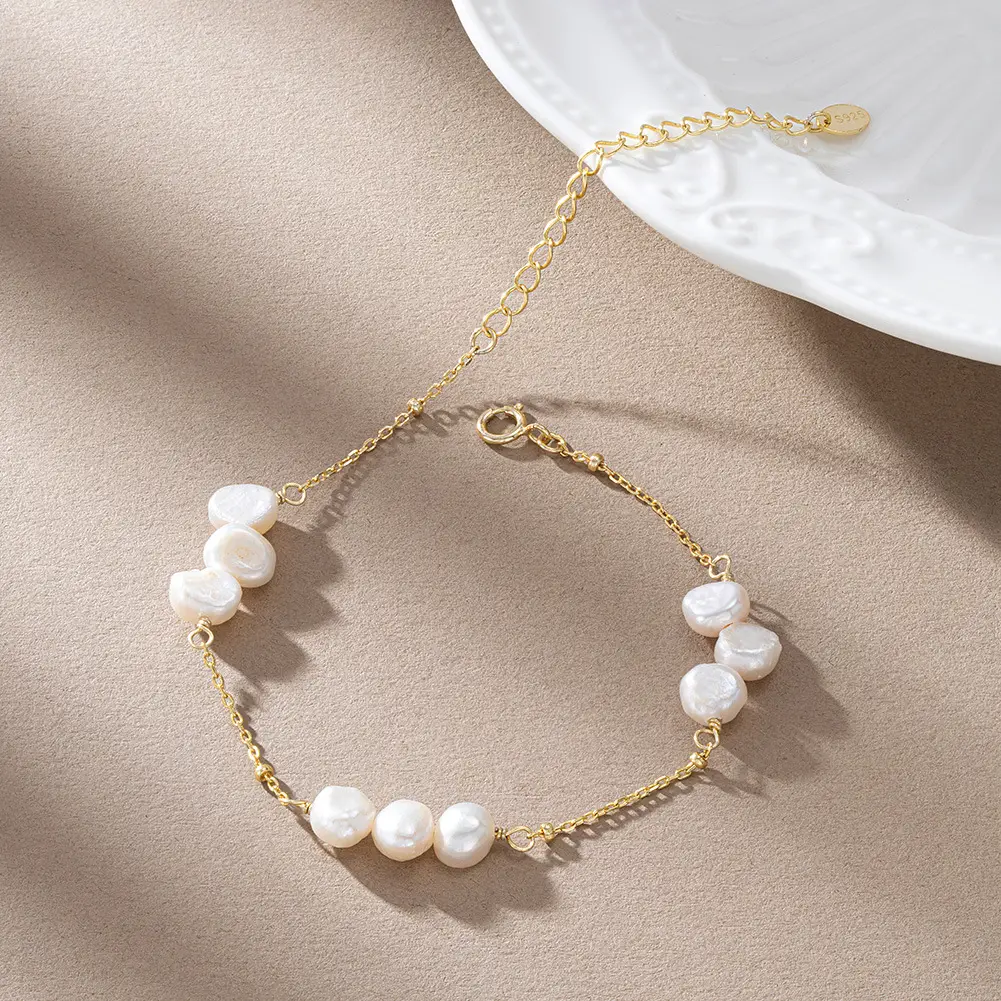 Shangda New S925 Sterling Silver Pearl Bracelet — feature 37