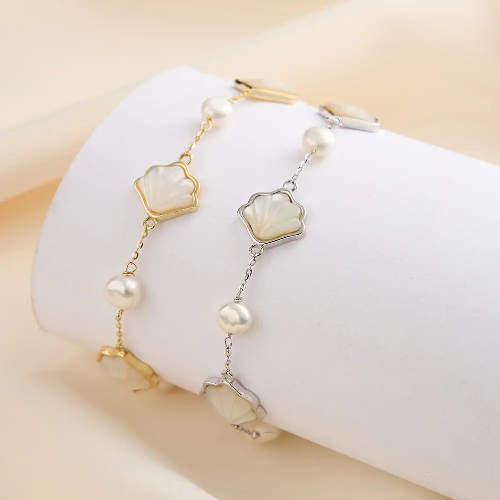 Shangda New S925 Sterling Silver Pearl Bracelet — feature 44