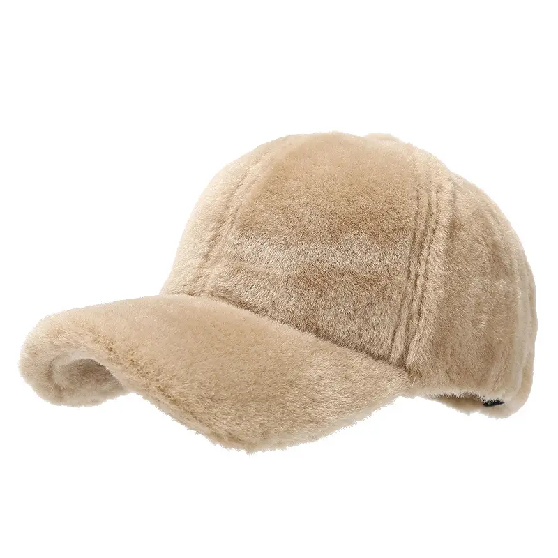 Pink Plush Baseball Cap for Men Women Warm All Season
