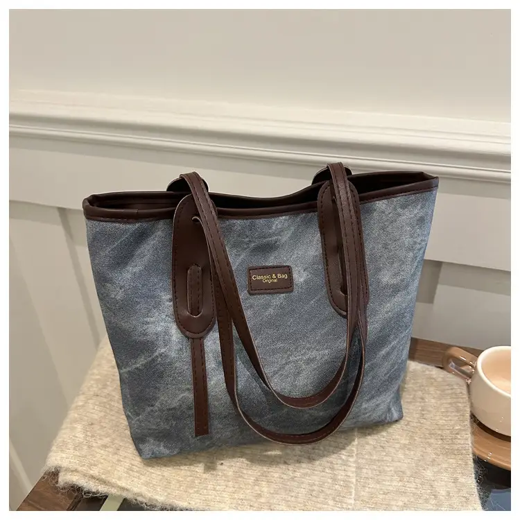 Vintage Women's Textured Shoulder Bag with Cute Keychain - Image 5
