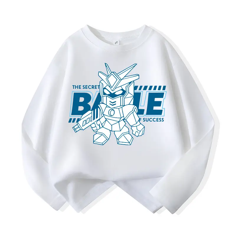 Children's Blue Cartoon Robot Long Sleeve T-Shirt - Image 2