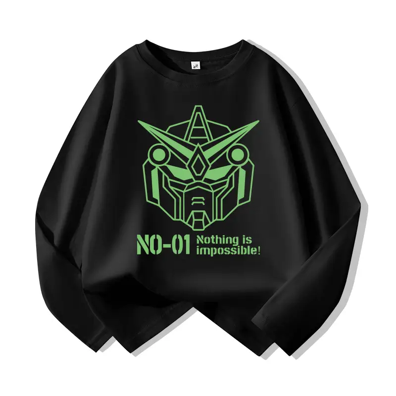 Children's Blue Cartoon Robot Long Sleeve T-Shirt - Image 3