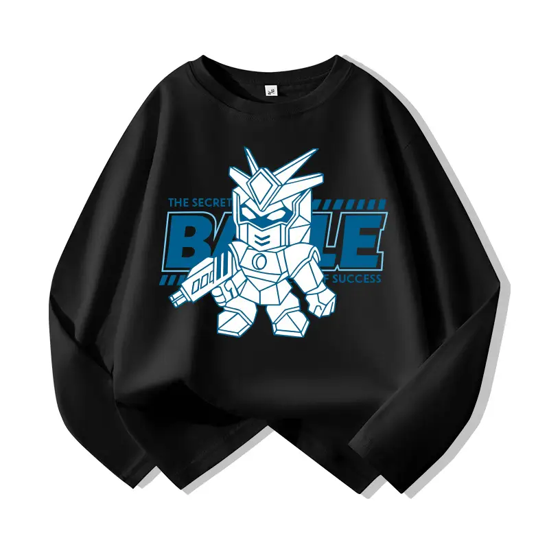 Children's Blue Cartoon Robot Long Sleeve T-Shirt - Image 5