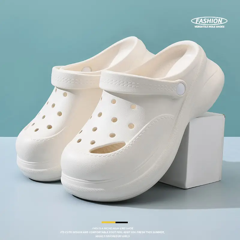 Women's Cave Shoes Summer Non-slip Breathable Height-increasing Slippers Thick Bottom Wear-resistant Non-smelly Feet Beach EVA Baotou Slippers - Image 3