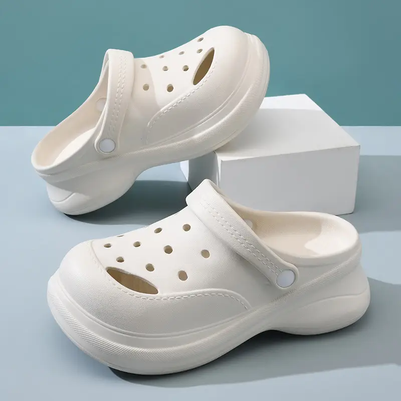 Women's Cave Shoes Summer Non-slip Breathable Height-increasing Slippers Thick Bottom Wear-resistant Non-smelly Feet Beach EVA Baotou Slippers - Image 5