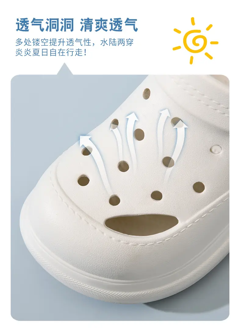 Women's Cave Shoes Summer Non-slip Breathable Height-increasing Slippers Thick Bottom Wear-resistant Non-smelly Feet Beach EVA Baotou Slippers — feature 10