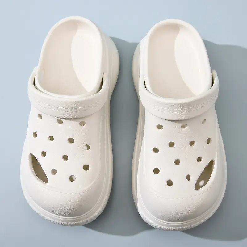 Women's Cave Shoes Summer Non-slip Breathable Height-increasing Slippers Thick Bottom Wear-resistant Non-smelly Feet Beach EVA Baotou Slippers