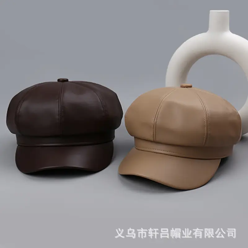 Blue Korean Style PU Leather Cap for Boys - Image 12