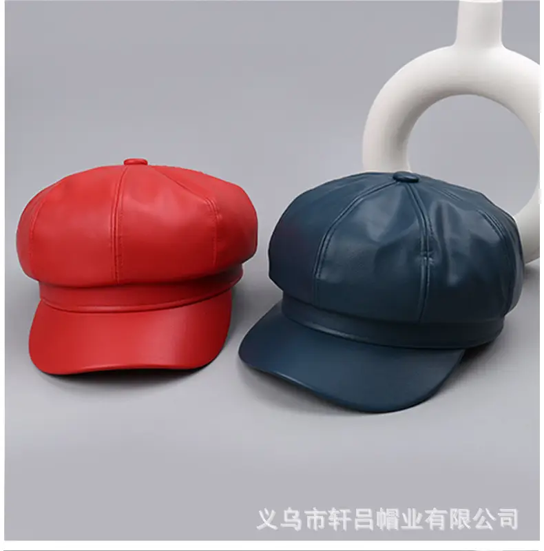 Blue Korean Style PU Leather Cap for Boys — feature 18