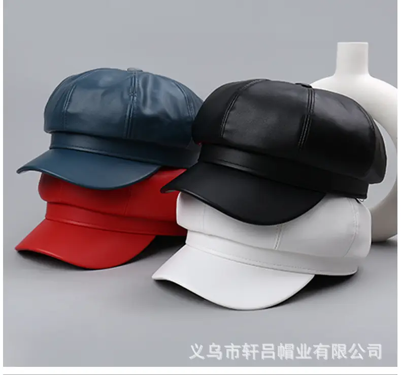 Blue Korean Style PU Leather Cap for Boys — feature 21