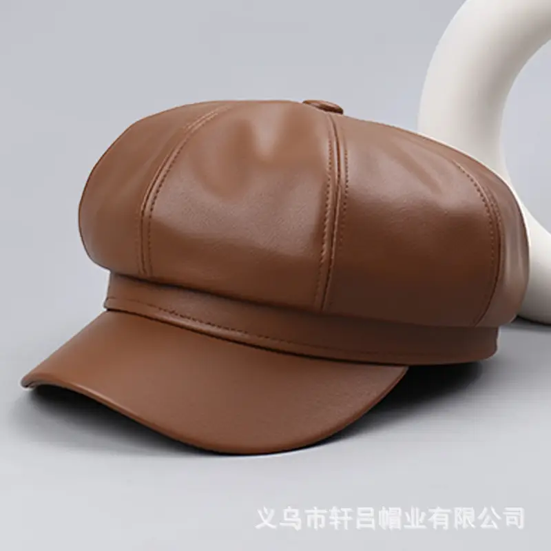 Blue Korean Style PU Leather Cap for Boys - Image 10