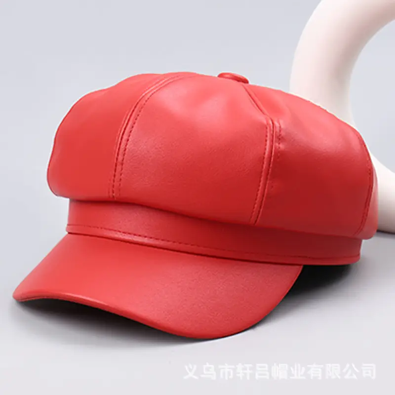 Blue Korean Style PU Leather Cap for Boys - Image 2