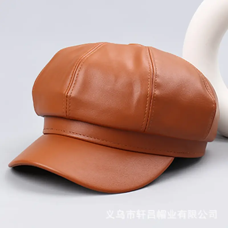Blue Korean Style PU Leather Cap for Boys - Image 4
