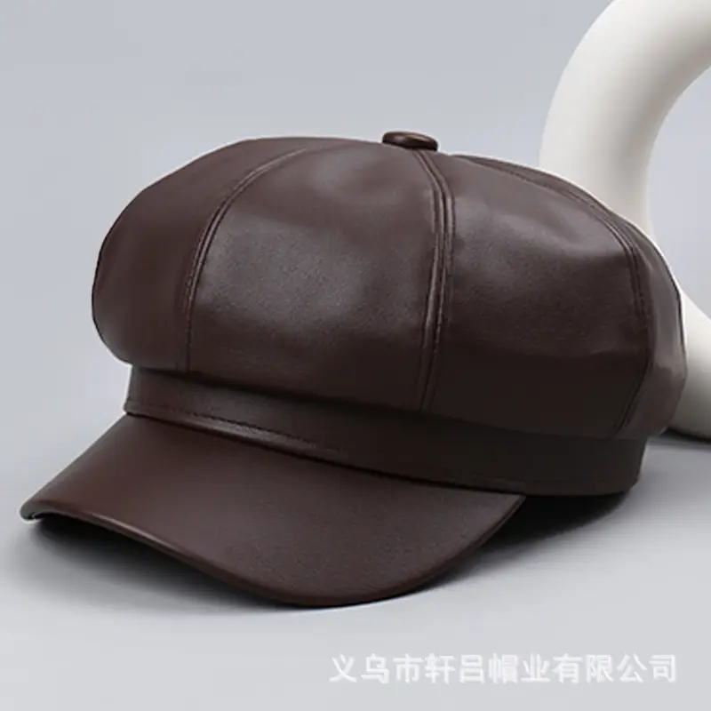 Blue Korean Style PU Leather Cap for Boys - Image 5