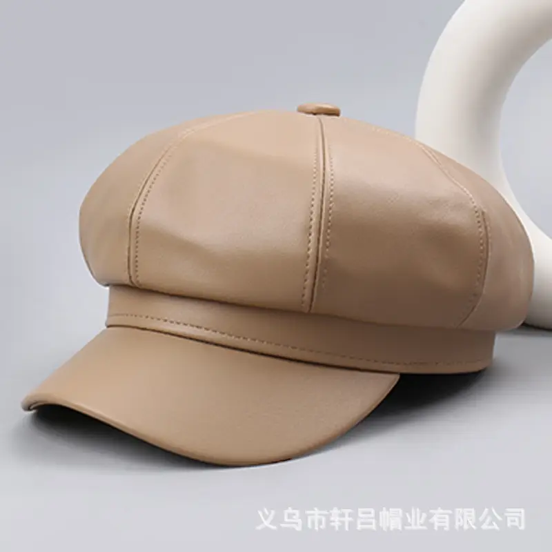 Blue Korean Style PU Leather Cap for Boys - Image 8