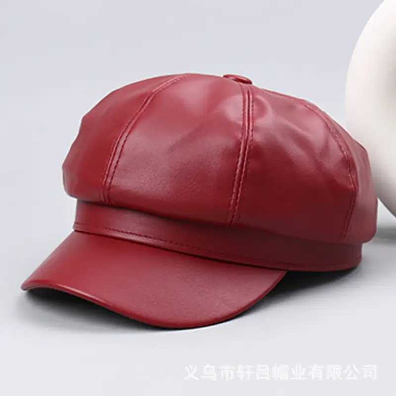 Blue Korean Style PU Leather Cap for Boys - Image 9