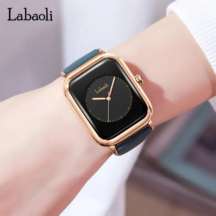 Lapaoli Square Watch Black Silicone Waterproof Women's Quartz - Image 7