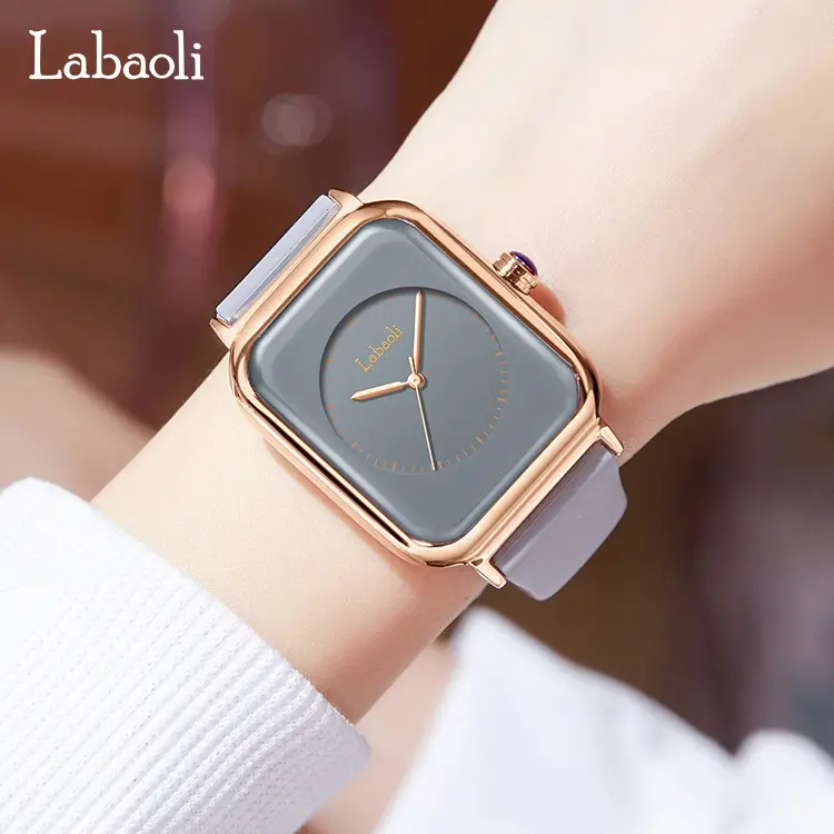 Lapaoli Square Watch Black Silicone Waterproof Women's Quartz - Image 8