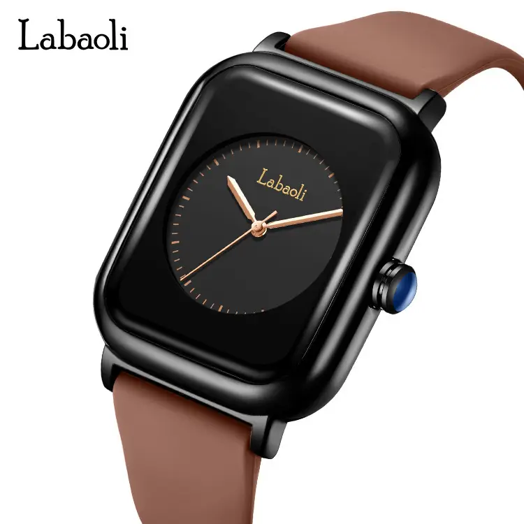 Lapaoli Square Watch Black Silicone Waterproof Women's Quartz - Image 9