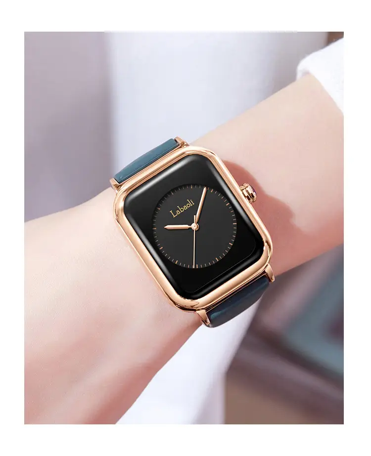 Lapaoli Square Watch Black Silicone Waterproof Women's Quartz — feature 6