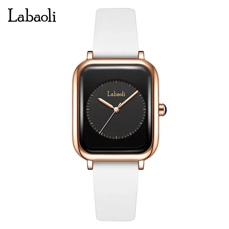Lapaoli Square Watch Black Silicone Waterproof Women's Quartz - Image 2