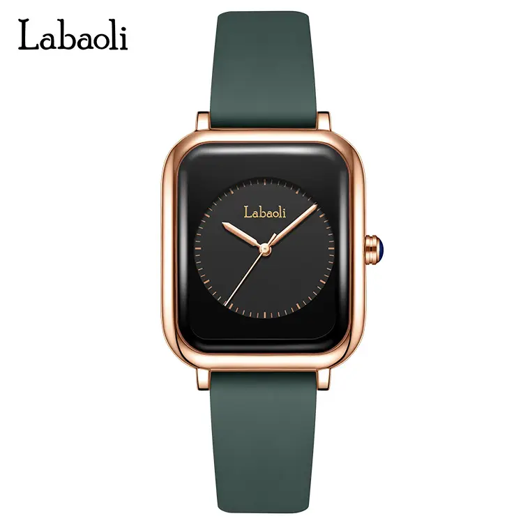 Lapaoli Square Watch Black Silicone Waterproof Women's Quartz - Image 3