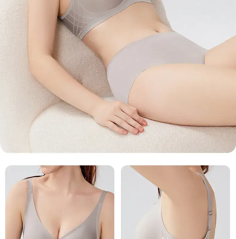 New Flocking Seamless Bra Stereo Cup Cross Support Invisible Bra Ladies Comfortable Breathable — feature 11