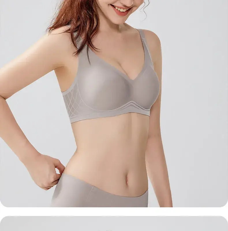 New Flocking Seamless Bra Stereo Cup Cross Support Invisible Bra Ladies Comfortable Breathable — feature 24
