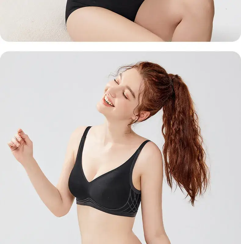 New Flocking Seamless Bra Stereo Cup Cross Support Invisible Bra Ladies Comfortable Breathable — feature 26