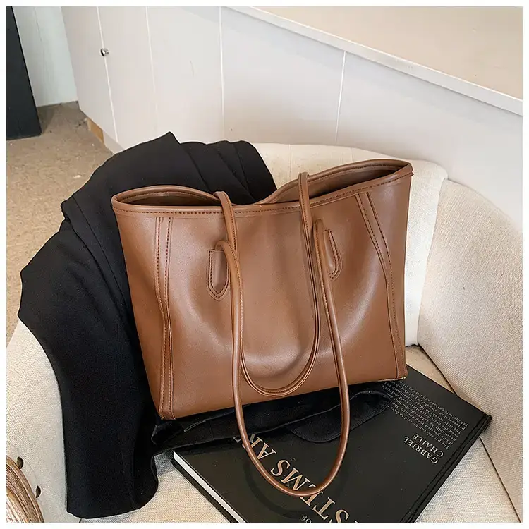 Korean Style Textured Shoulder Bag Brown 2023 — feature 22