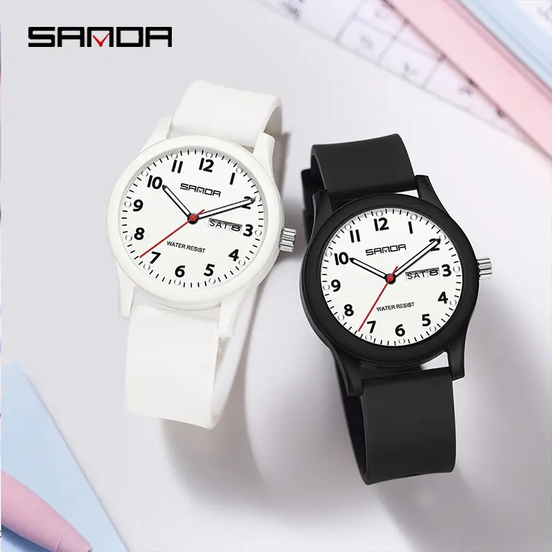 Sanda Green Quartz Student Watch for Men Women - Image 11