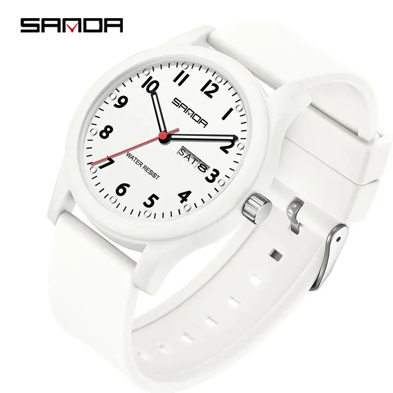 Sanda Green Quartz Student Watch for Men Women - Image 4