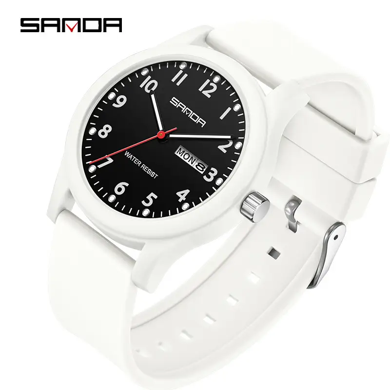 Sanda Green Quartz Student Watch for Men Women - Image 5