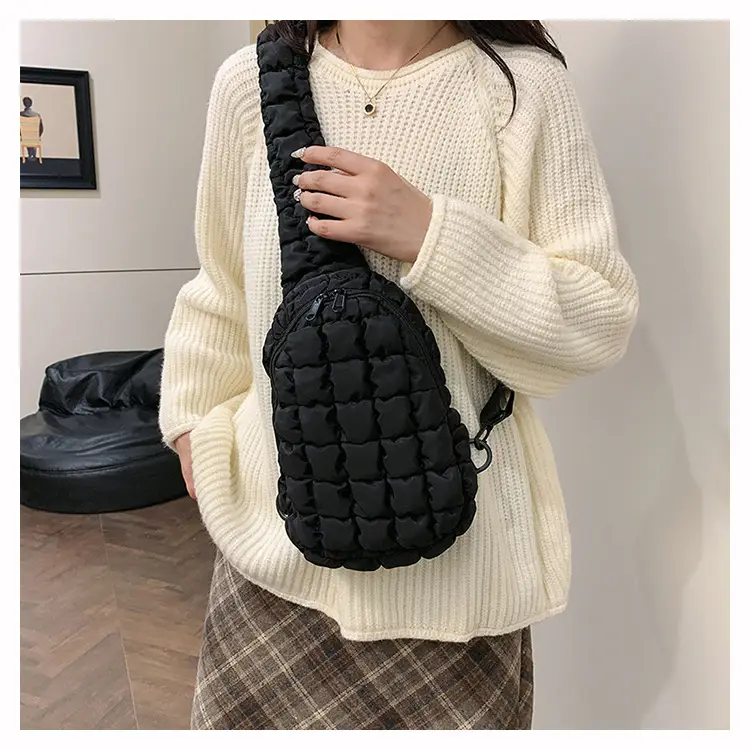 Pink Rhombus Shoulder Bag Large Capacity Korean Style — feature 14