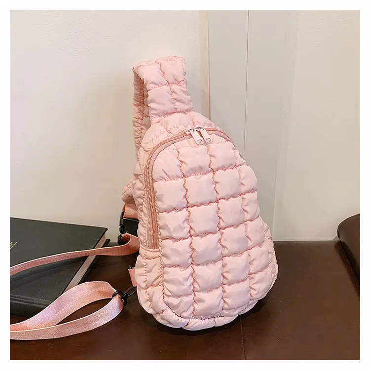 Pink Rhombus Shoulder Bag Large Capacity Korean Style — feature 20