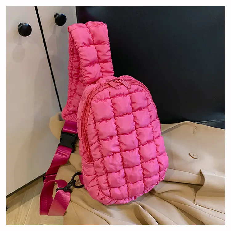Pink Rhombus Shoulder Bag Large Capacity Korean Style — feature 22