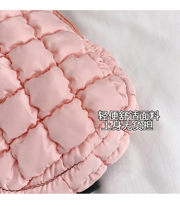 Pink Rhombus Shoulder Bag Large Capacity Korean Style — feature 3