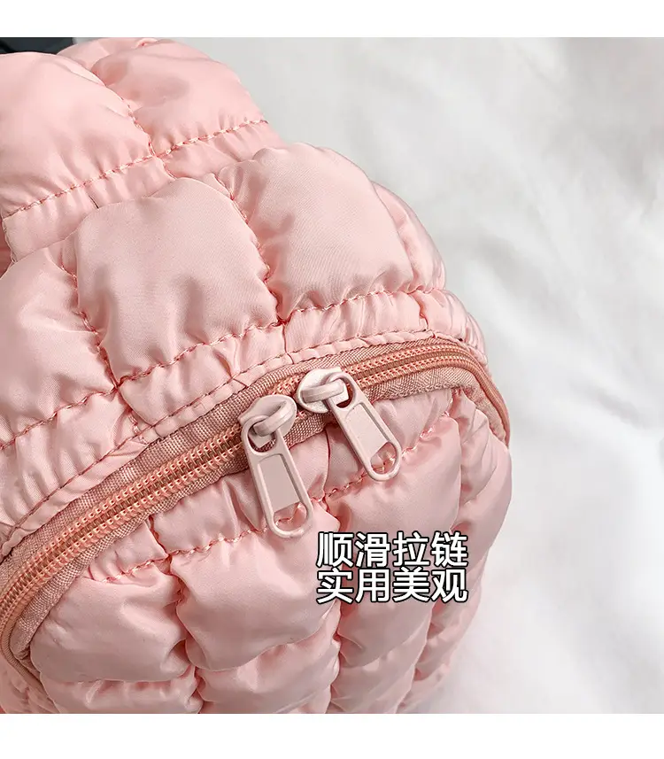Pink Rhombus Shoulder Bag Large Capacity Korean Style — feature 4