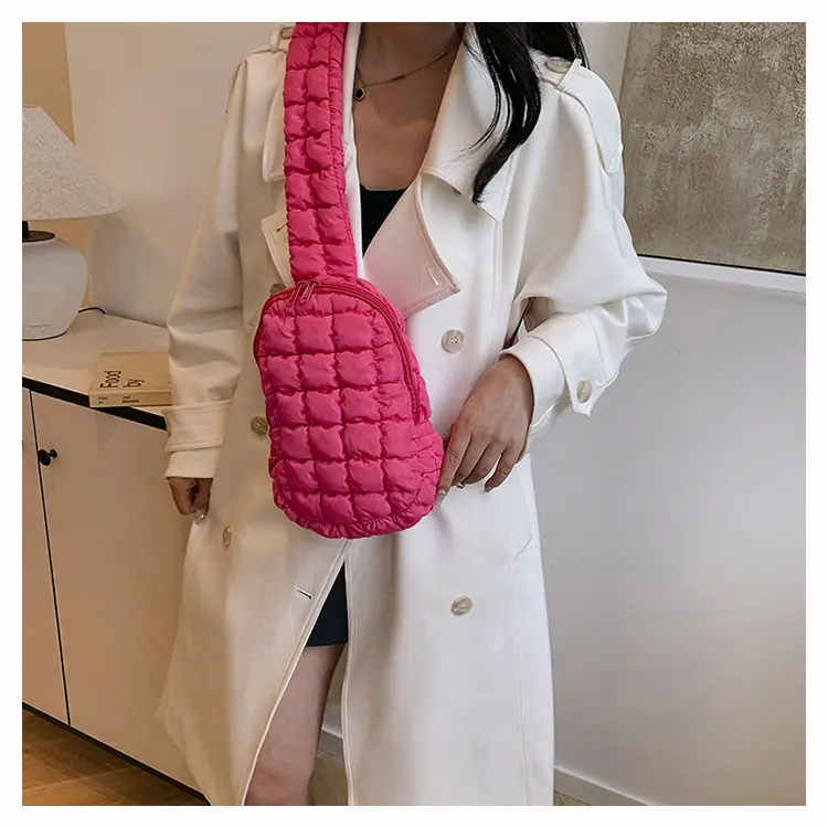 Pink Rhombus Shoulder Bag Large Capacity Korean Style — feature 7