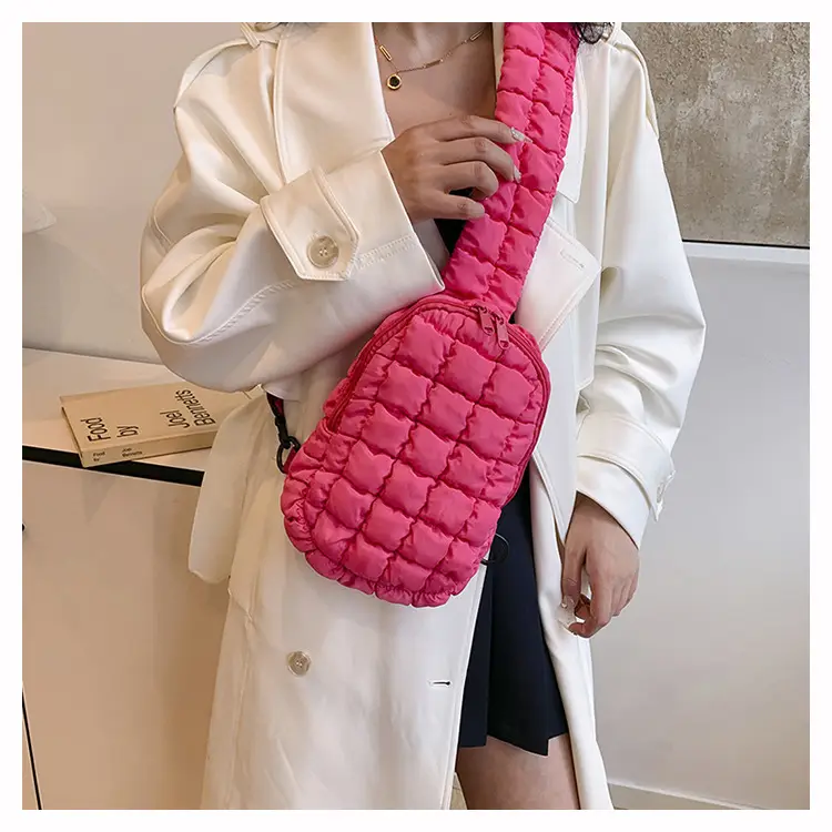 Pink Rhombus Shoulder Bag Large Capacity Korean Style — feature 9