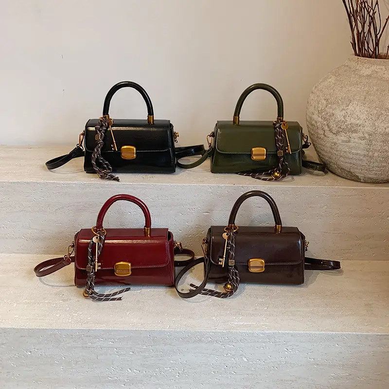 Black Korean Style Shoulder Crossbody Handbag 2024