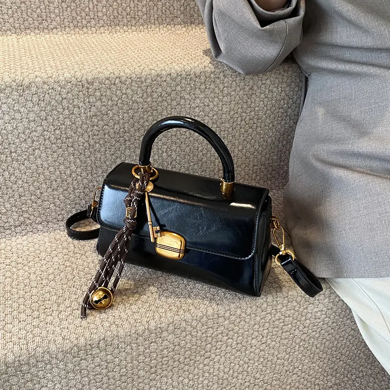 Black Korean Style Shoulder Crossbody Handbag 2024