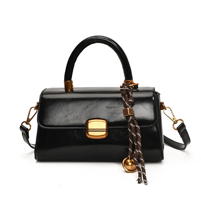 Black Korean Style Shoulder Crossbody Handbag 2024