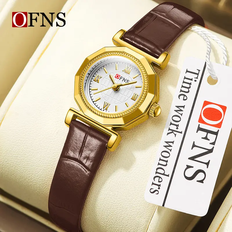 Women's Gold Leather Strap Quartz Watch Waterproof - Image 12