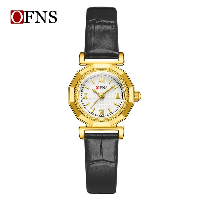 Women's Gold Leather Strap Quartz Watch Waterproof - Image 3