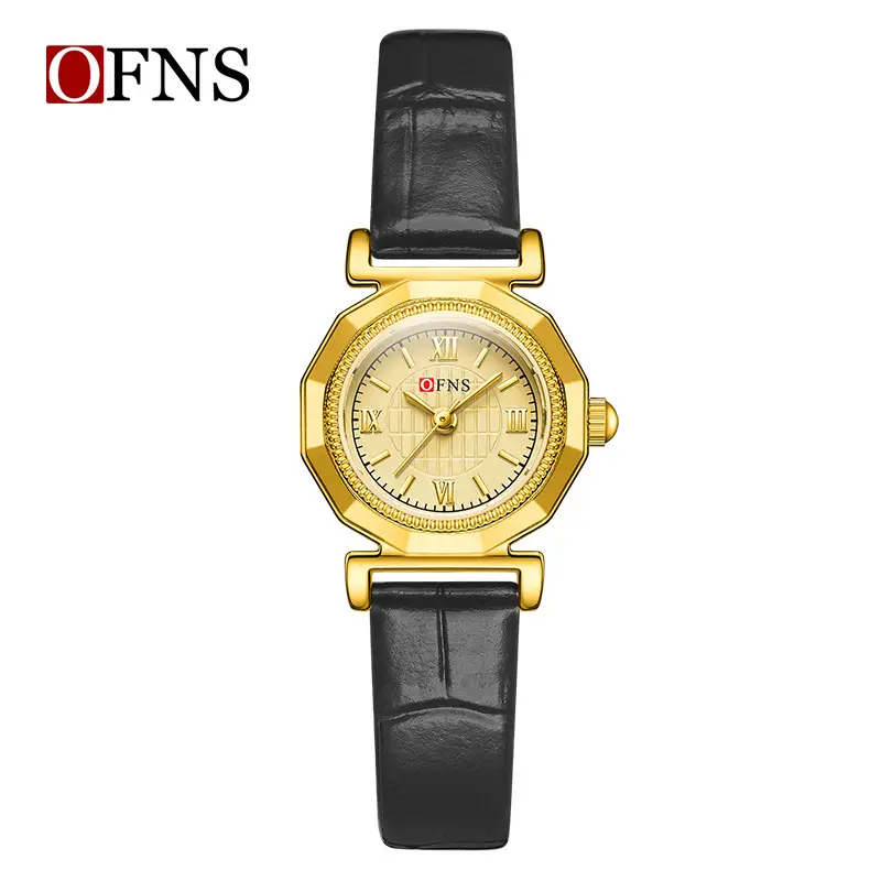 Women's Gold Leather Strap Quartz Watch Waterproof - Image 5