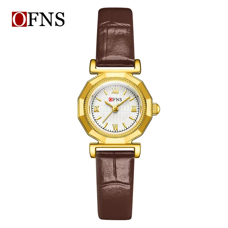 Women's Gold Leather Strap Quartz Watch Waterproof - Image 7